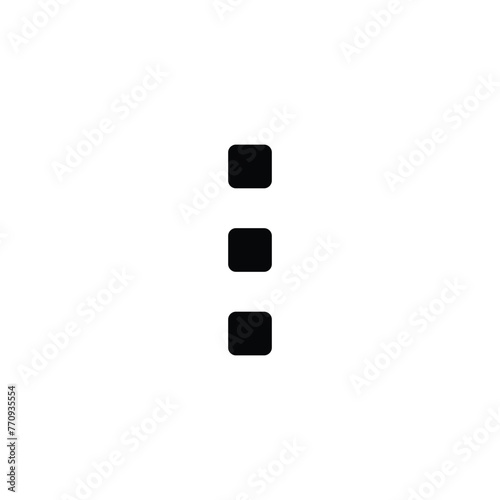 Vertical ellipsis vector icon. Menu flat sign design. Ellipsis symbol pictogram. Drop down options icon. Menu sign. More menu sign. UX UI icon