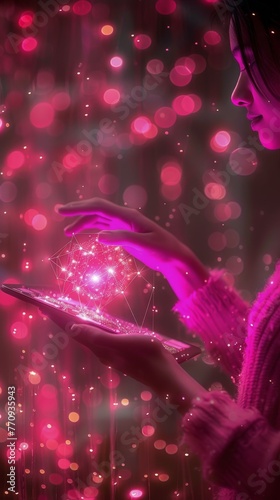 Woman Holding Cell Phone