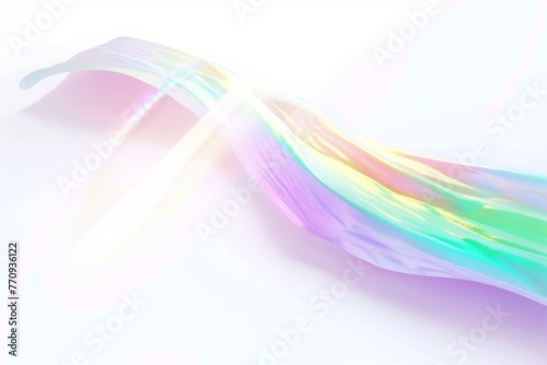 holographic white light effect, pastel rainbow colors on a white background, minimalistic and simple design Generative AI