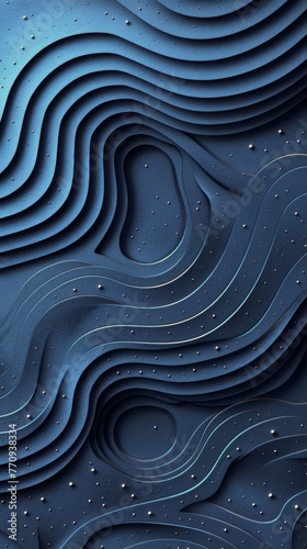 Blue Background With Wavy Lines and Stars