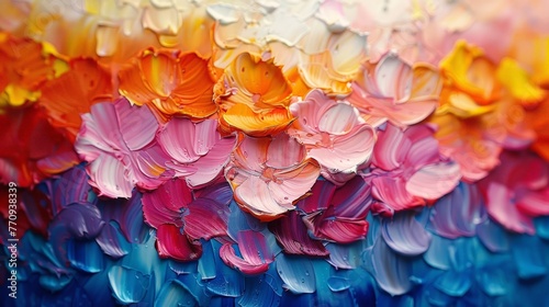 Close-Up of Vibrant Flower Painting
