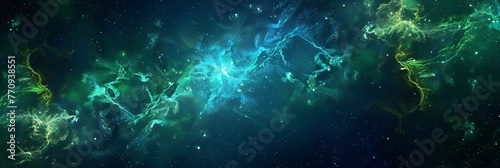 Explosive waves of cosmic energy. Abstract colored background. © Yahor Shylau 
