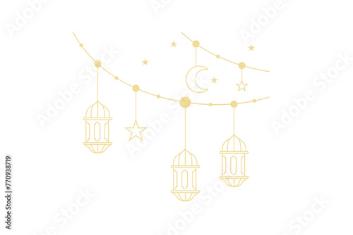 Golden Islamic Ramadan Lantern - Free PNG