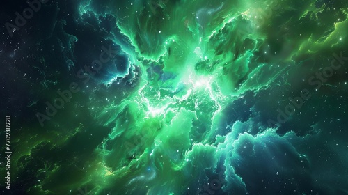 Explosive waves of cosmic energy. Abstract colored background.