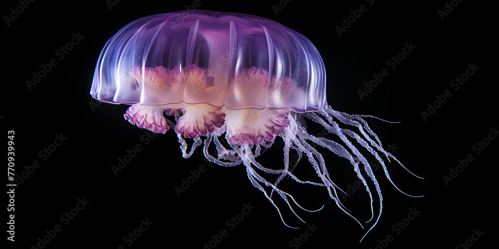 jelly fish in the water, jellyfish, sea, water, fish, ocean, animal, blue