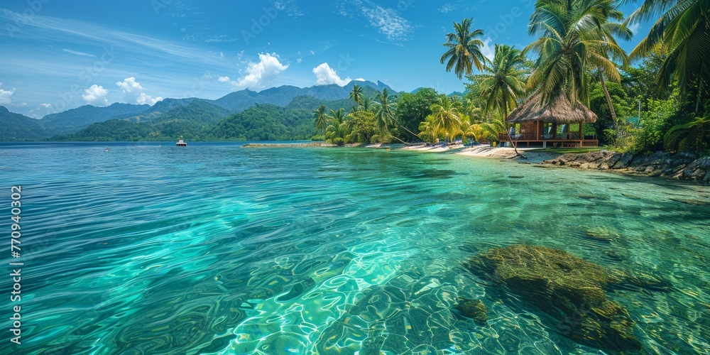 A serene island getaway with pristine beaches, azure waters and lush greenery.