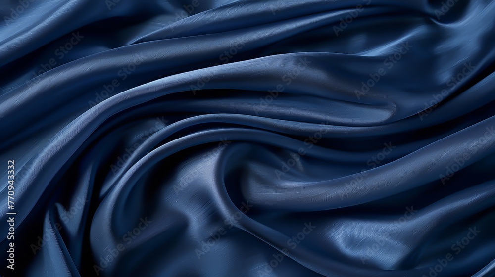 Fototapeta premium Lovely blue silk fabric, background