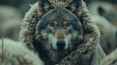 Wolf Covered With Blanket