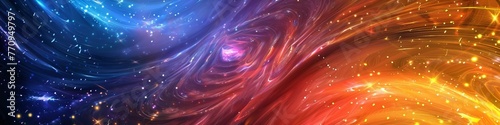 Explosive waves of cosmic energy. Abstract colored background.