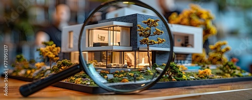 Detailed Architectural Model of a Charming Wooden Dwelling Surrounded by Lush Greenery and Flourishing Floral Elements