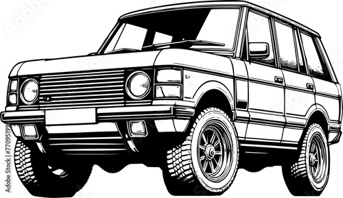Classic  SUV car model vector 