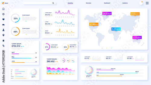 Dashboard panel white poster vector