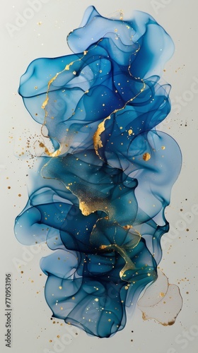 Blue and Orange Abstract Painting
