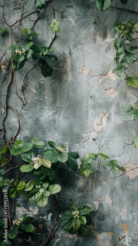 Green Plant With Leaves on White Background