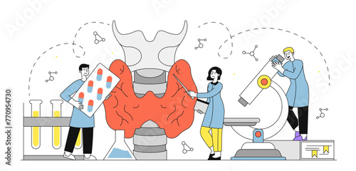Diagnostics thyroid gland vector simple