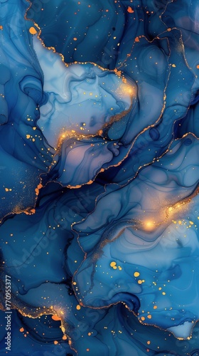 Blue and Orange Abstract Painting