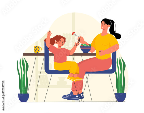 Kid refuse eat vector