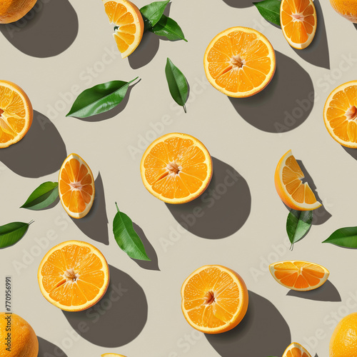 Seamless background with oranges