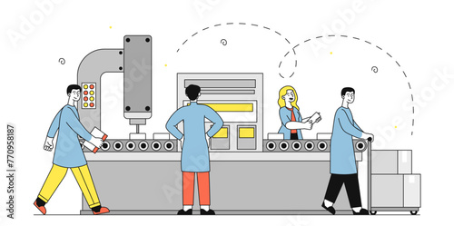 Factory workers vector simple