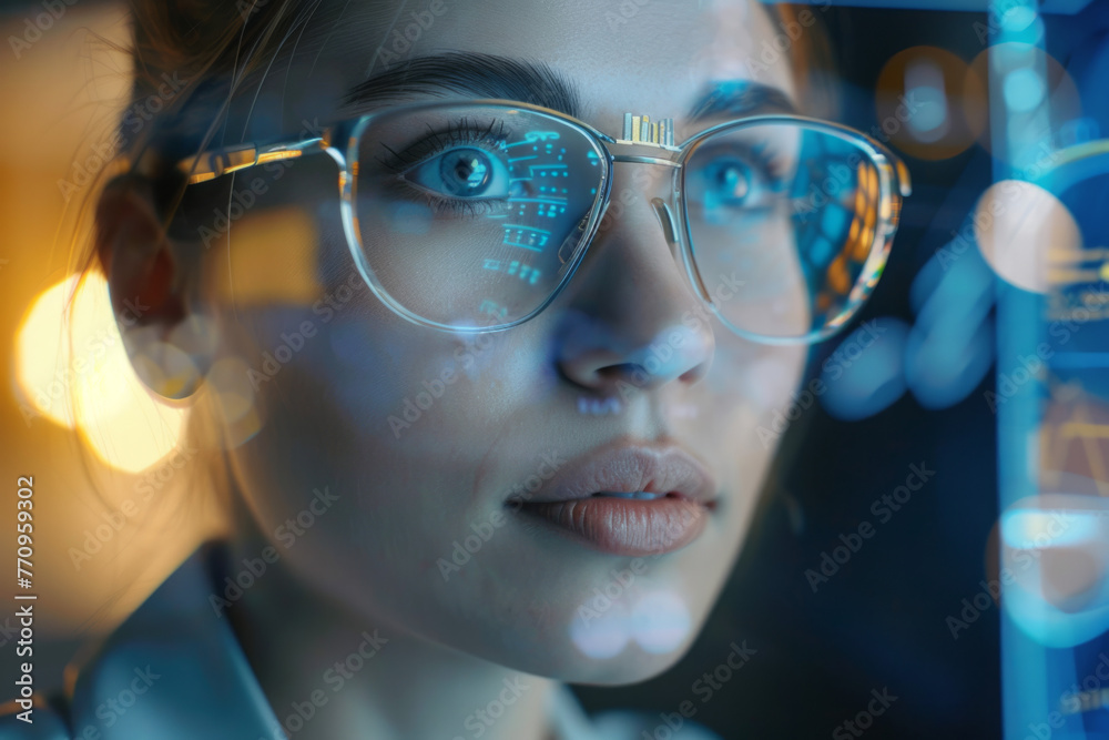 An attractive female engineer utilizing modern media technologies An attractive female engineer utilizing modern media technologies