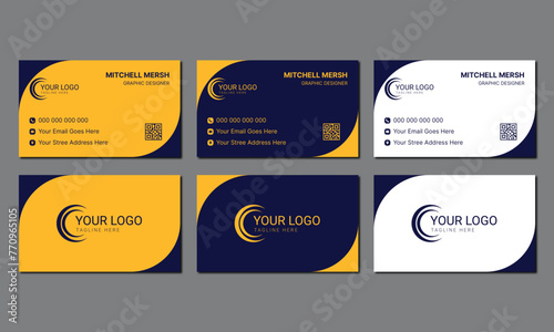 Modern business card design template, Clean professional business card template. Modern creative business card and name card horizontal simple clean template vector design.