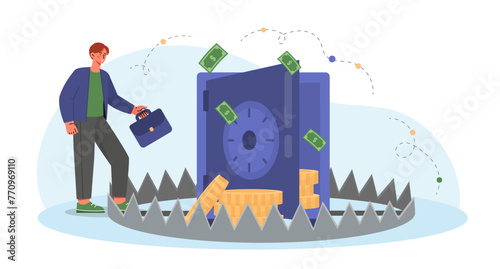 Money trap vector concept