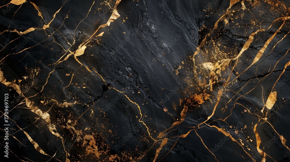 Luxury black and metallic gold marble background. Generative Ai. Luxury black and metallic gold marble background. Generative Ai.