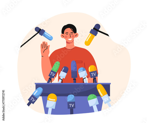 Press journalists vector concept