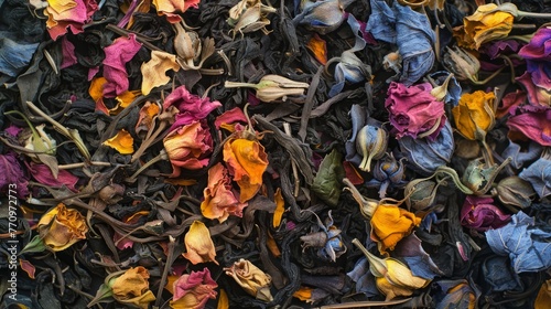 herbal tea leaves. © Yahor Shylau 