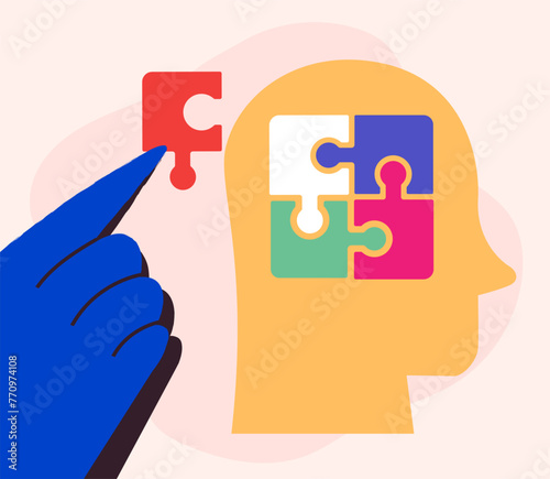 Puzzle human silhouette concept illustration vector