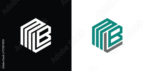 Letter M B Polygon, Hexagonal Minimal and Trendy Professional Logo Design photo