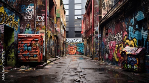 City's Hidden Canvas Graffiti Adorns  photo