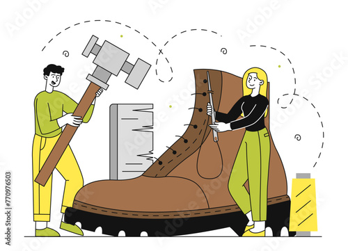 Shoemaker team vector simple