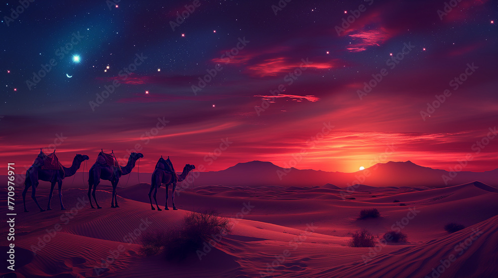 Fototapeta premium sunset in the desert