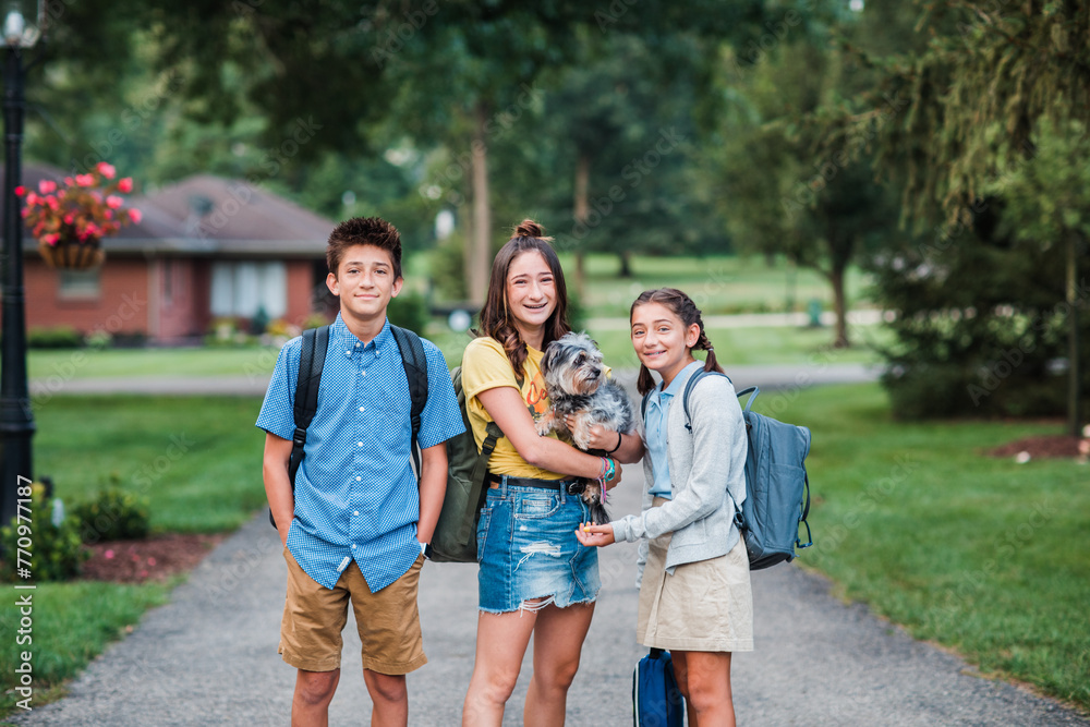 Siblings on first day of school Siblings on first day of school