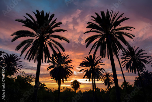 palm tree sunset © Usama
