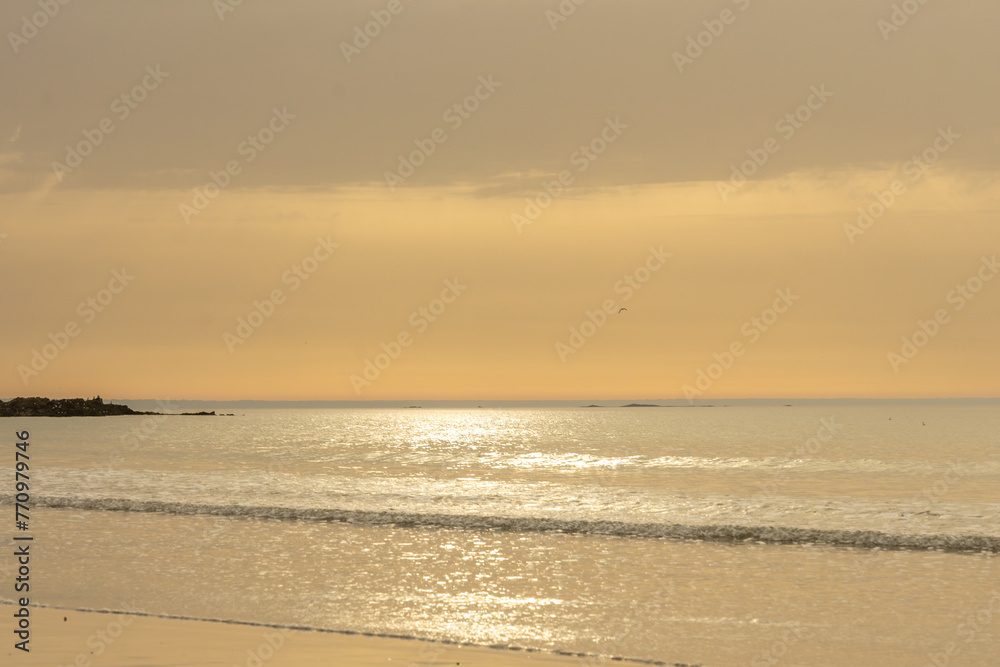 Sunset by the ocean, Atlantic Ocean in France