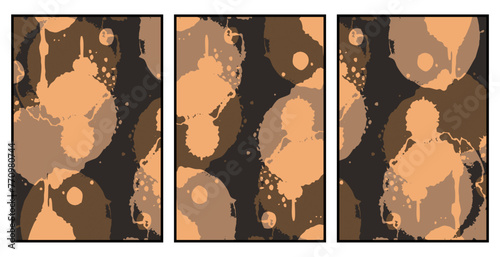 Set of 3 Abstract pattern. Illustration for printing on wall decorations. For use in graphics.