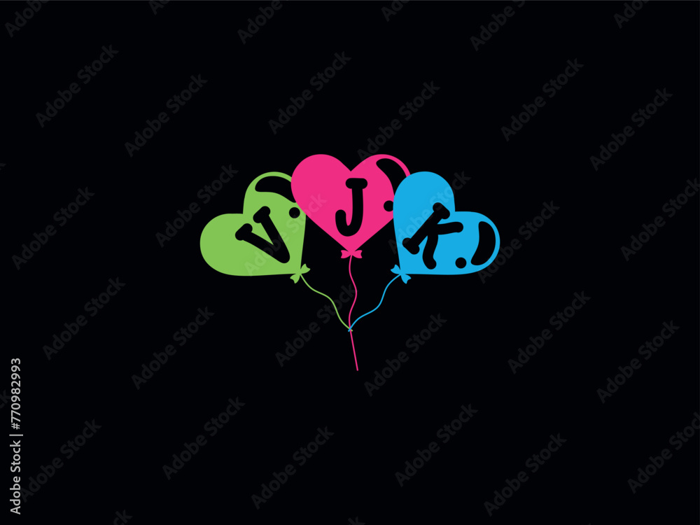 Minimal VJK Balloon Logo Minimal VJK Balloon Logo