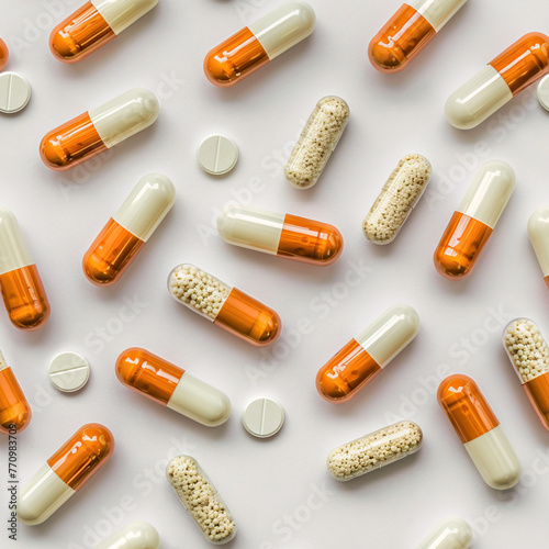 Pills And Tablets Seamless Pattern