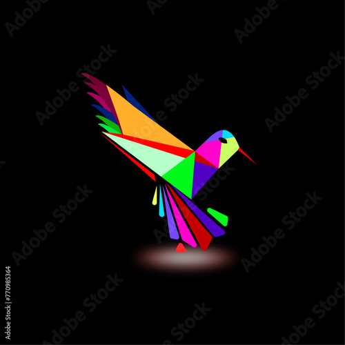 illustration of a bird colorful bird design humming bird vector logo with log of different color Free Download illustration of a bird colorful bird design humming bird vector logo with log of different color - GFXLoad