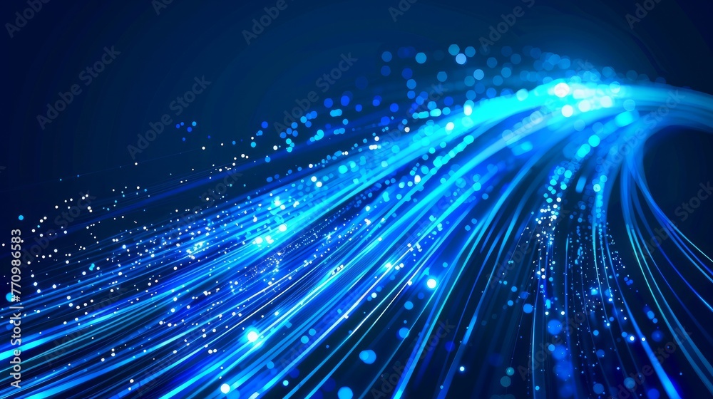 An abstract background featuring blue light streaks, reminiscent of fiber optic cables An abstract background featuring blue light streaks, reminiscent of fiber optic cables
