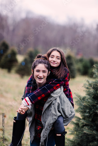 Daughters at Tree Farm