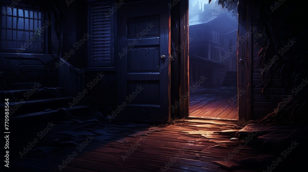 Obraz premium Unlight Pouring Through the Door