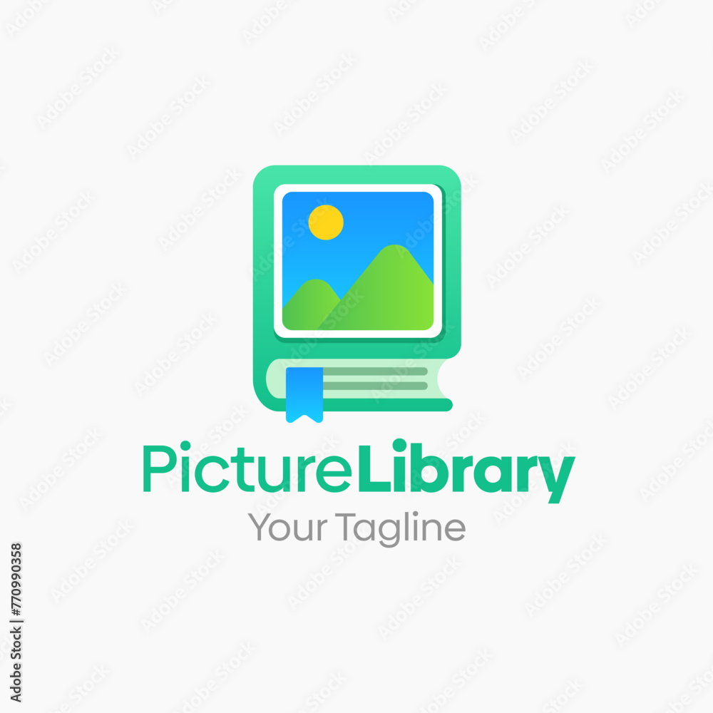 Illustration Vector Graphic Logo of Picture Library. Merging Concepts of a Book and Picture Image. Good for Education, Course, Learning, Academy etc Illustration Vector Graphic Logo of Picture Library. Merging Concepts of a Book and Picture Image. Good for Education, Course, Learning, Academy etc