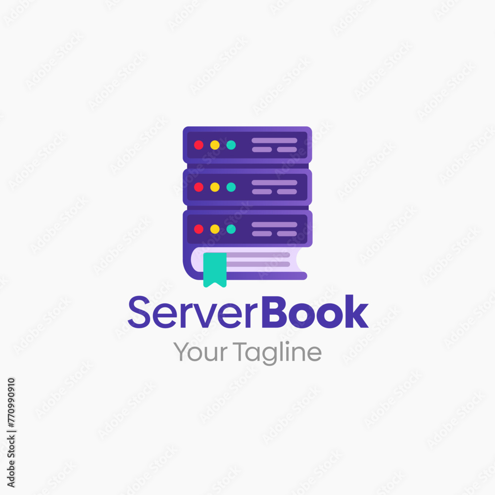 Illustration Vector Graphic Logo of Server Book. Merging Concepts of a Book and Server Computer. Good for Education, Course, Learning, Academy etc Illustration Vector Graphic Logo of Server Book. Merging Concepts of a Book and Server Computer. Good for Education, Course, Learning, Academy etc