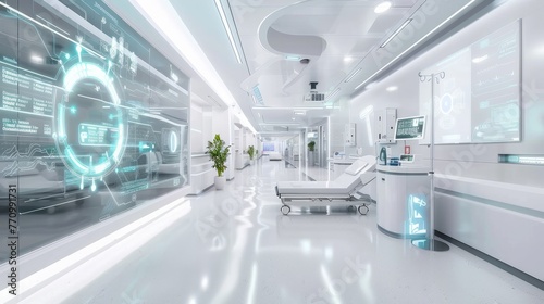 A futuristic portrayal of a modern hospital