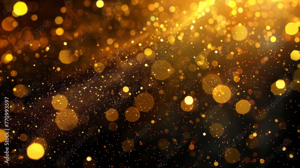Golden light png. Bokeh light lights effect background. Christmas glowing dust background with bokeh confetti and glitter texture overlay.