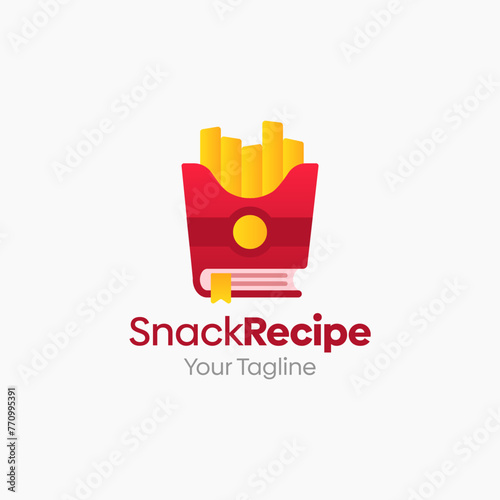 Illustration Vector Graphic Logo of Snack Potato Recipe. Merging Concepts of a Book and Snack Potato Good for Education, Course, Learning, Academy etc