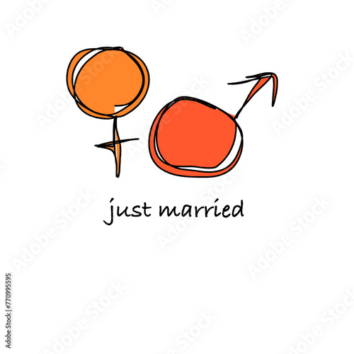 Drawing of Symbol Man and Woman: Creative Representation of Gender